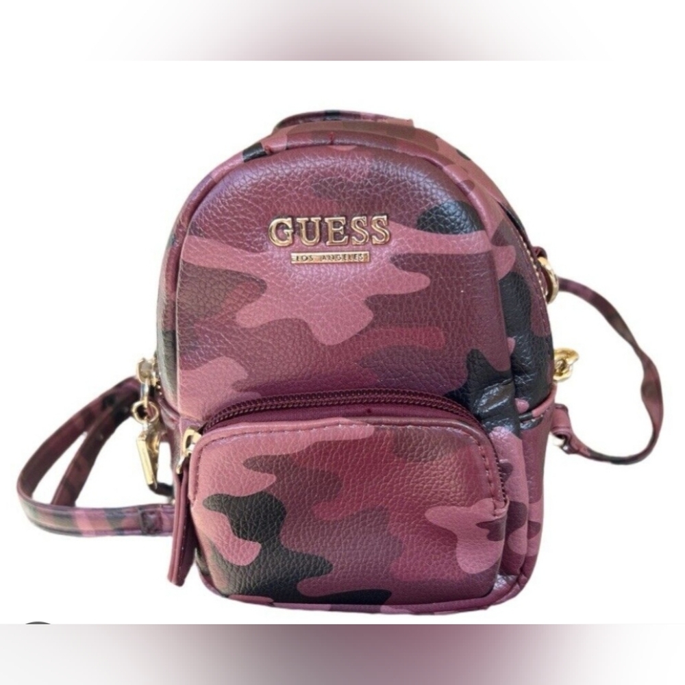 Guess Evan Purple Camouflage Mini Backpack NWT